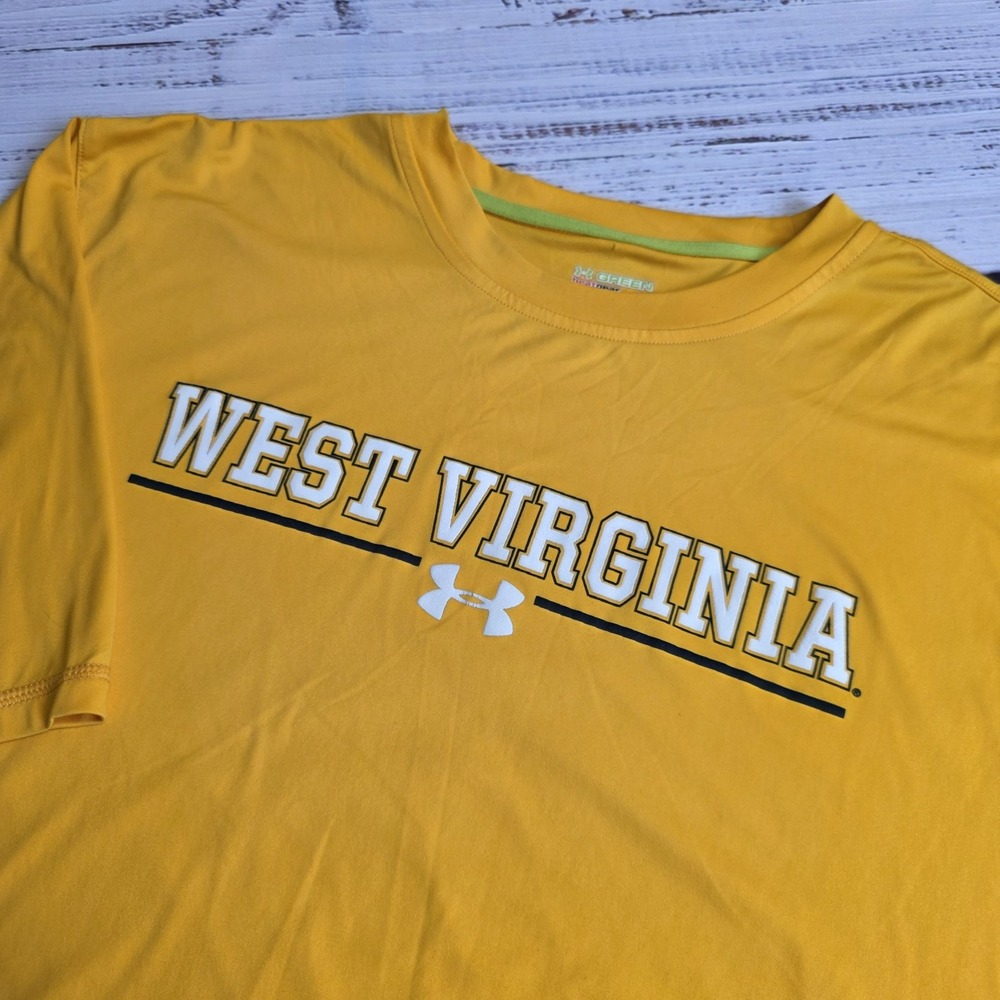 Under Armour Green West Virginia Mountaineers HeatGear T-Shirt Mens XL Loose Fit